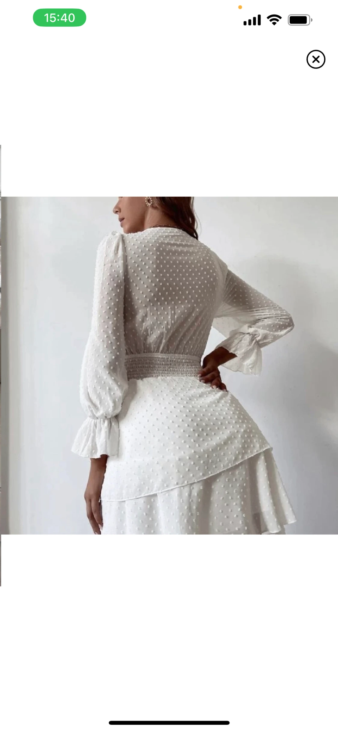 superfin vit klänning - 90