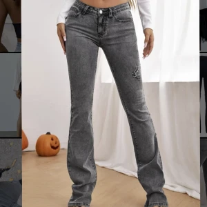 Gråa jeans - Säljer dessa gråa jeans ifrån shein då jag inte använder dem längre. Jag är 167 och dem går över mina fötter. Priset kan diskuteras 🤍