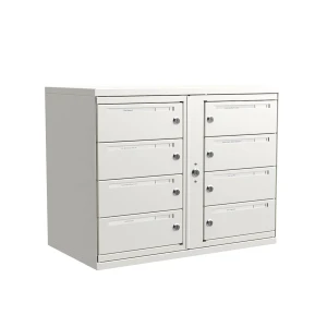 Lynx Original 2×4 fack – vit - Fastighetsbox med 8 fack (passar för 8 lägenheter)