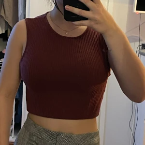 Vinröd tröja - Vinröd tröja som är väldigt stretchig, den har egentligen en kant längs ner men jag har på bilden vikt in den 