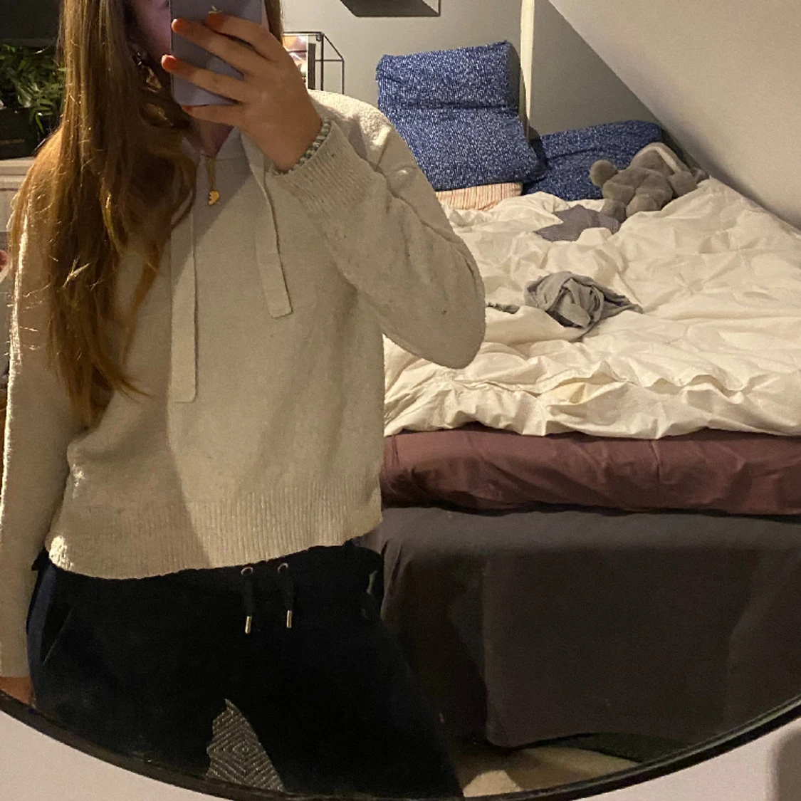 Stickad hoodie  - 91