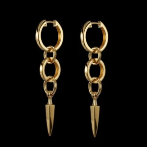 Maria nilsdotter - Säljer ett par jättefina örhängen ifrån Maria Nilsdotter, köptes i deras butik vid nk. De är guldiga och färgen har inte lossnat alls. De är i modellen ”chaos queen”. Nypris på dessa är 6400:-. Säljer inte styckvis utan i par. Pris kan diskuteras💓