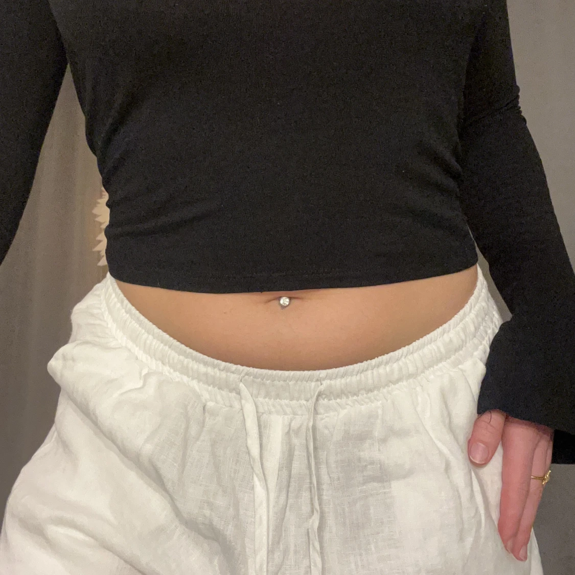 Linnebyxor vita  - 90