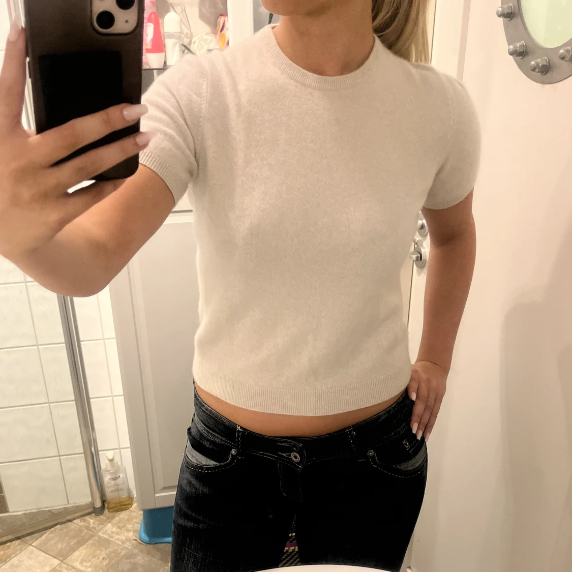 Stickad T-shirt  - 90