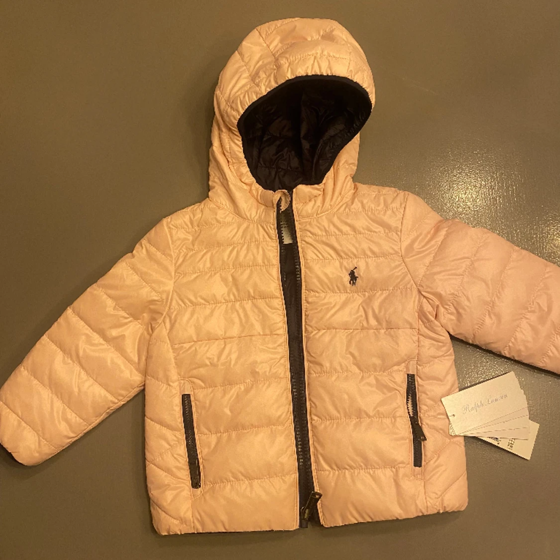 Polo Ralph Lauren girl terra bomber jacket pink/ navy blue