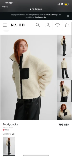 Nakd teddyjacka  - Teddyjacka från nakd i princip nyskick, använd 2 ggr. Nypris 600kr då jag köpte den på kampanj! 