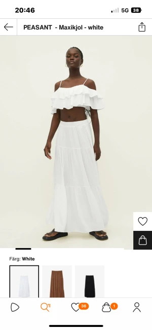 Vit maxikjol - Använd fåtal gånger! Skriv vid frågpr. Helt slutsåld