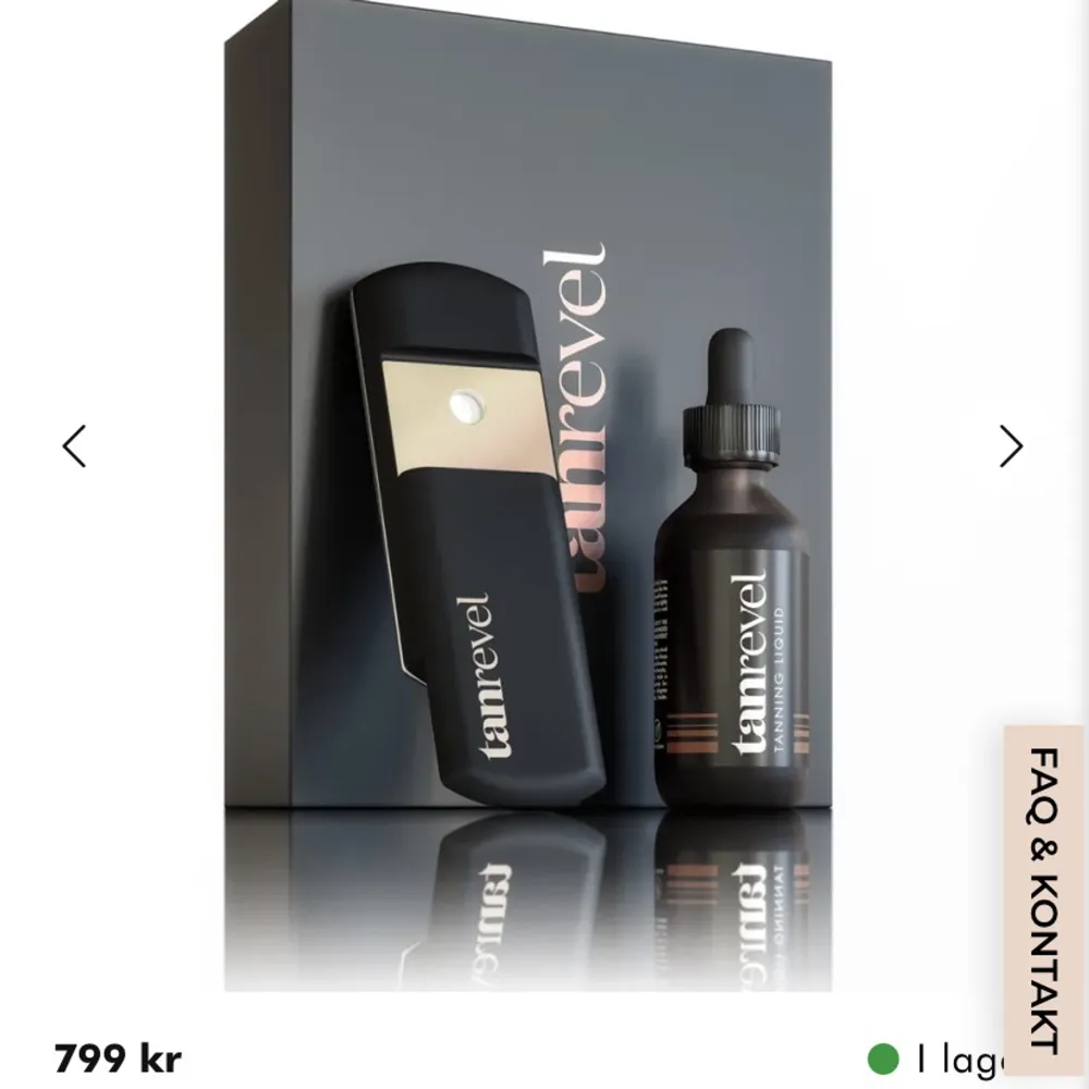 Tanrevel one kit. Funkar perfekt. Laddare, maskin och lite tanning liquid. Kan dock vara bra att beställa ny tanning liquid då det var längesedan den öppnades. Maskinen är rengjord. Köpare står för frakt. Nypris 799kr💘. Övrigt.