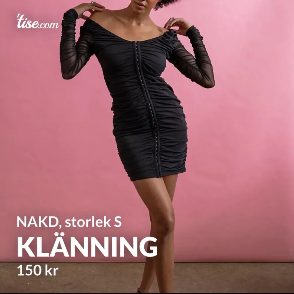 Säljer denna klänning från NAKD som knappt är använd! Jättefin skick! Säljer för 150kr💞💞. Klänningar.