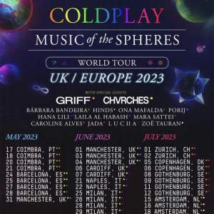 Säljer 3 stycken biljetter (ståplatser) till Coldplay konserten i Göteborg den 12:e juli. Priset är 900 kr per biljett. Biljetterna köptes på ticketmaster 💓 
