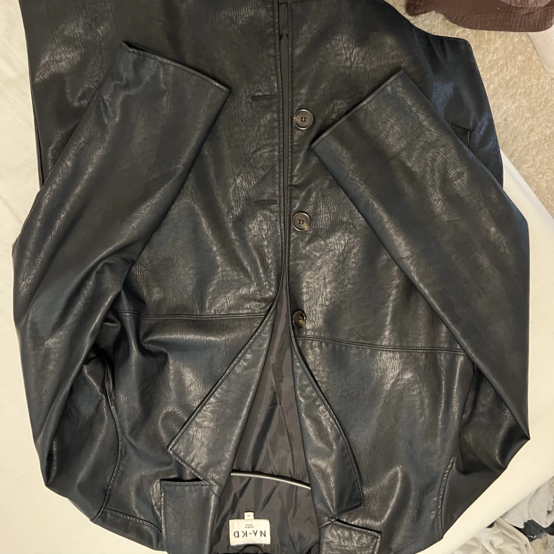 Black leather blazer/jacket - 90