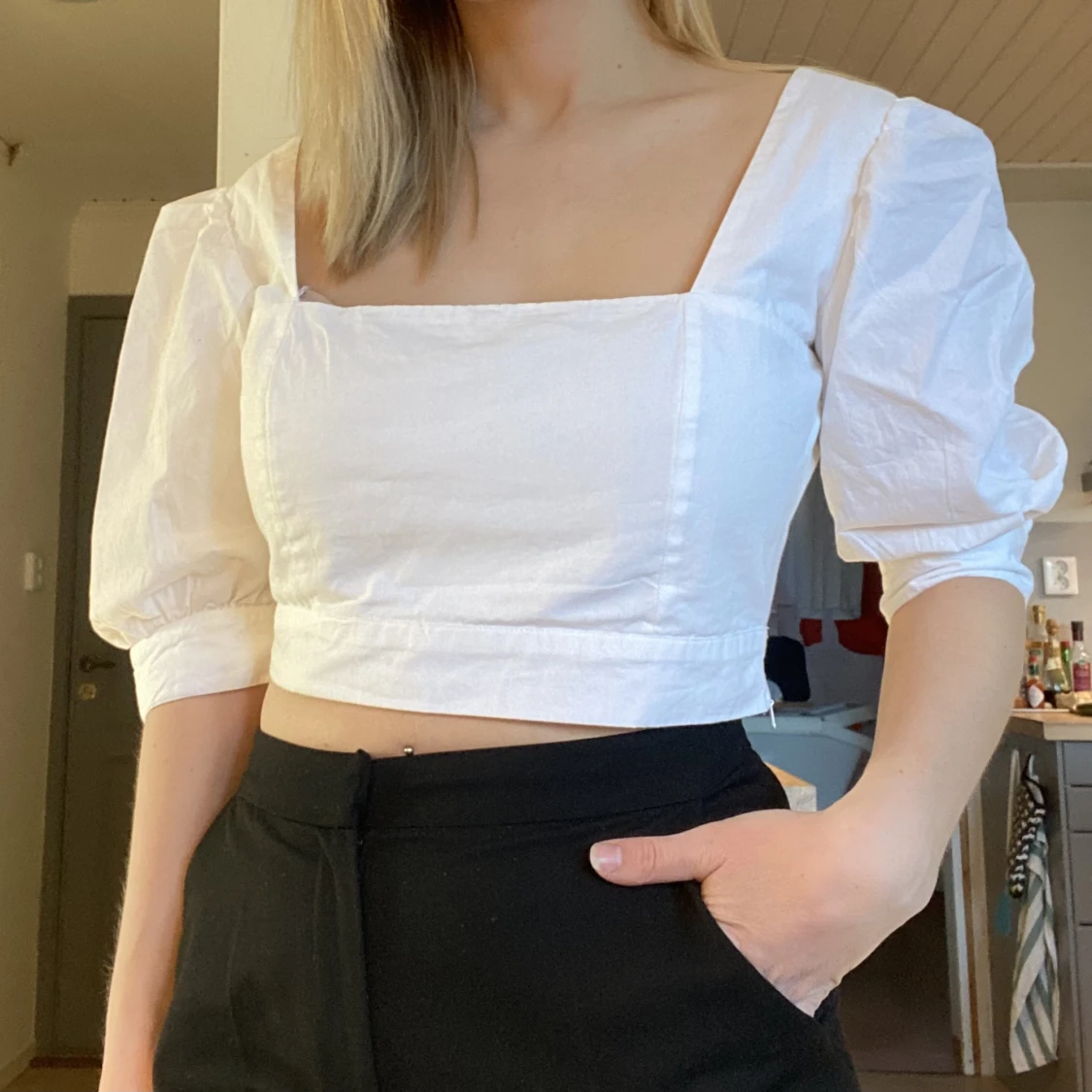 Vit crop topp - NA-KD