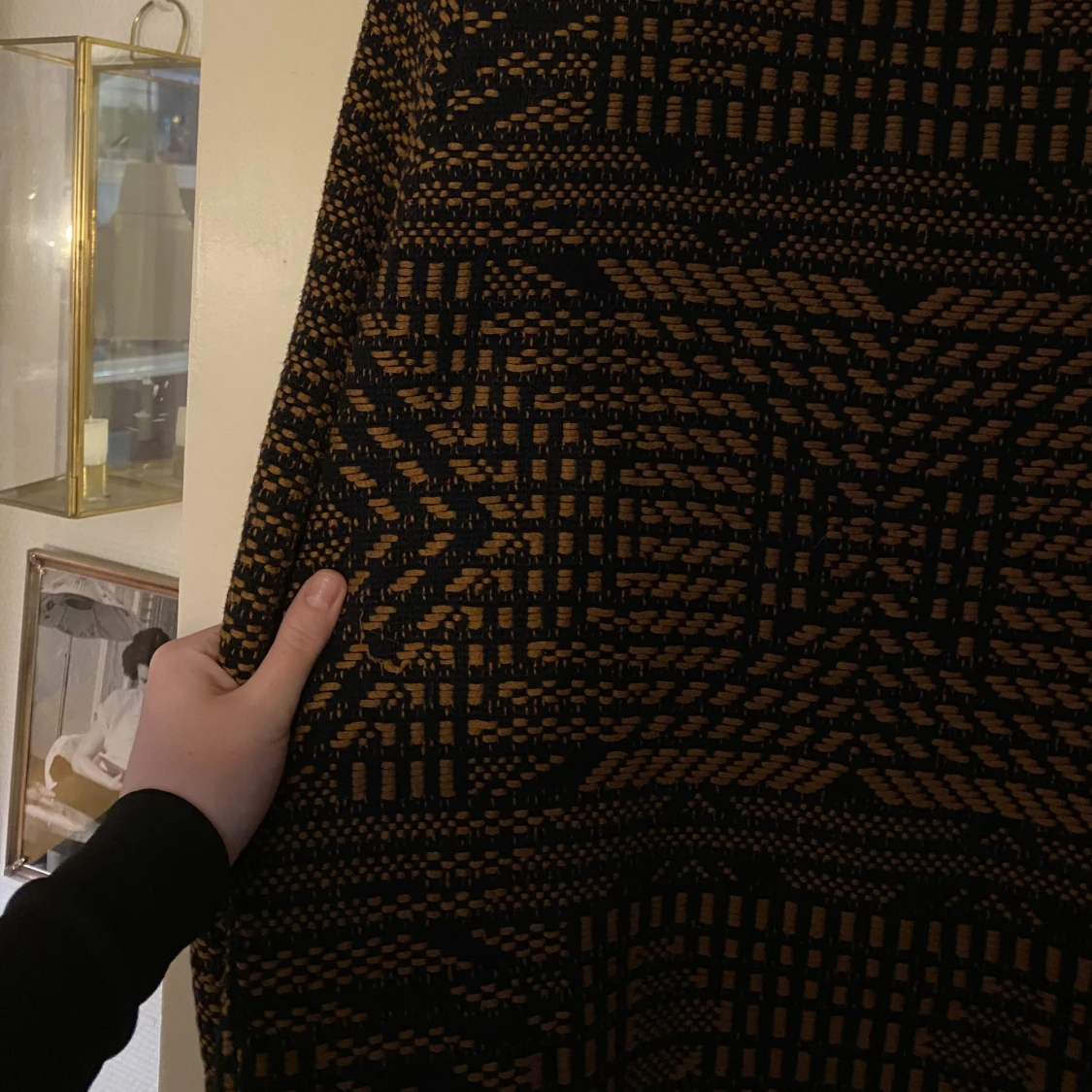 Mönstrad stickad cardigan 