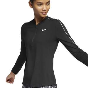 Nike court half zip träningströja. I färgen svart med vita detaljer. Bra skick, storlek M.