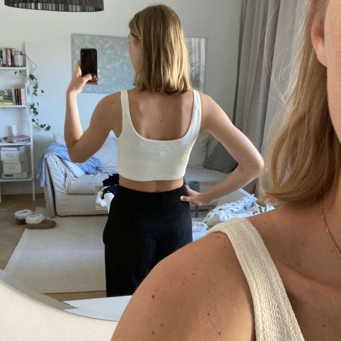 Vit croppad top - 90