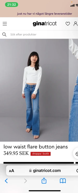 Jeans  - Ett par jättefina jeans använt 1 gång. Säljer pågrund att att jag inte gillar passformen.