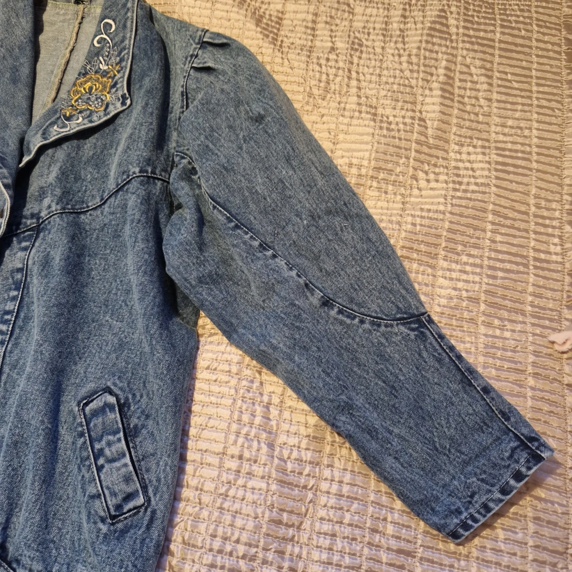 Jeans lång jacka 80-talet. - 91