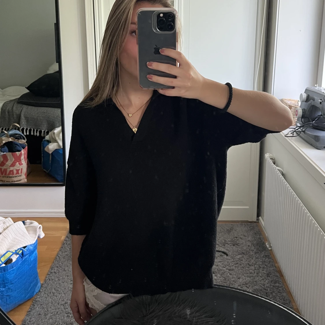 Stickad Trekvartsärmad tröja  - 91