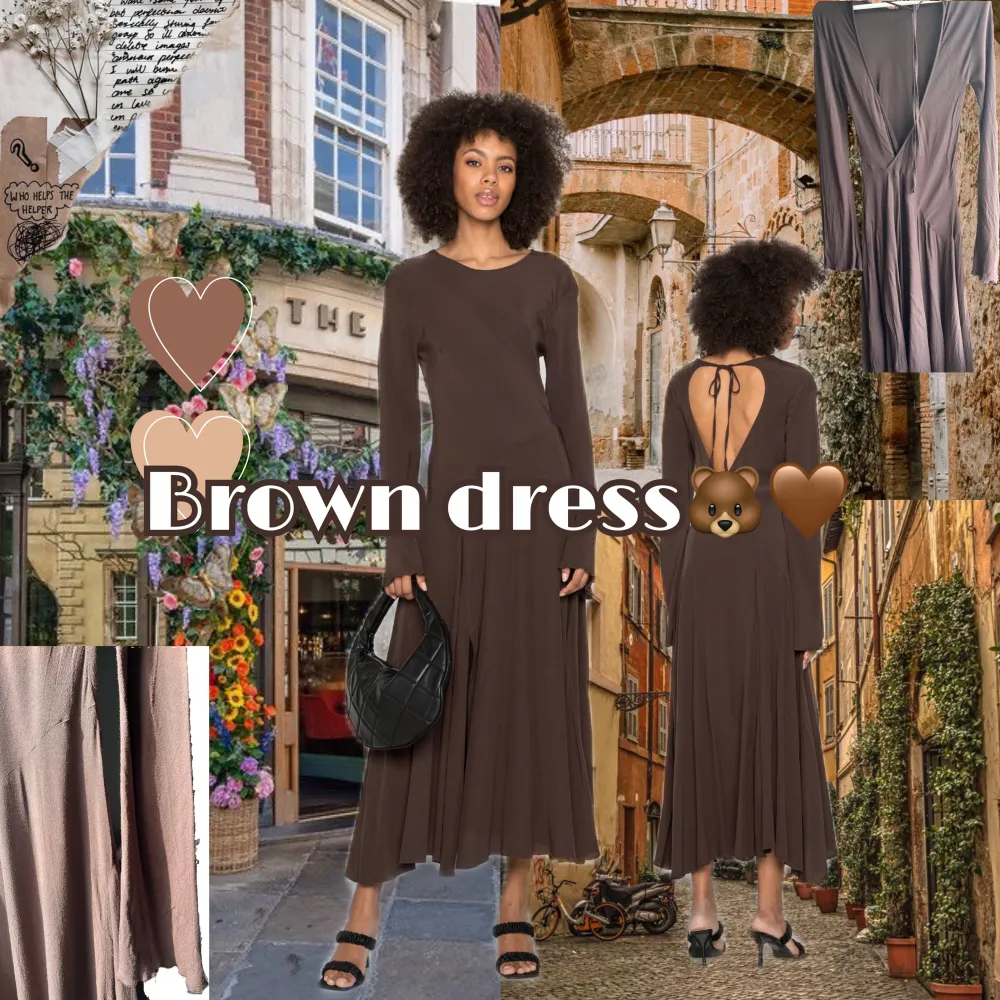Brun klänning från weekday endast använd en gång, storlek XS🤎🐻produkten är slutsåld,  köpte för 467kr men säljer den för 119kr, tveka inte om att höra av dig om du har några frågor😊🤎. Klänningar.