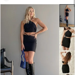 Moa Mattsson x NA-KD svart topp och kjol - Helt oanvänd topp och kjol i storlek 34, jättefin att ha till vardags men också till fest. 