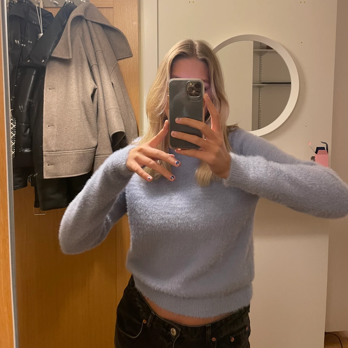 Blå tröja från mango  - 90