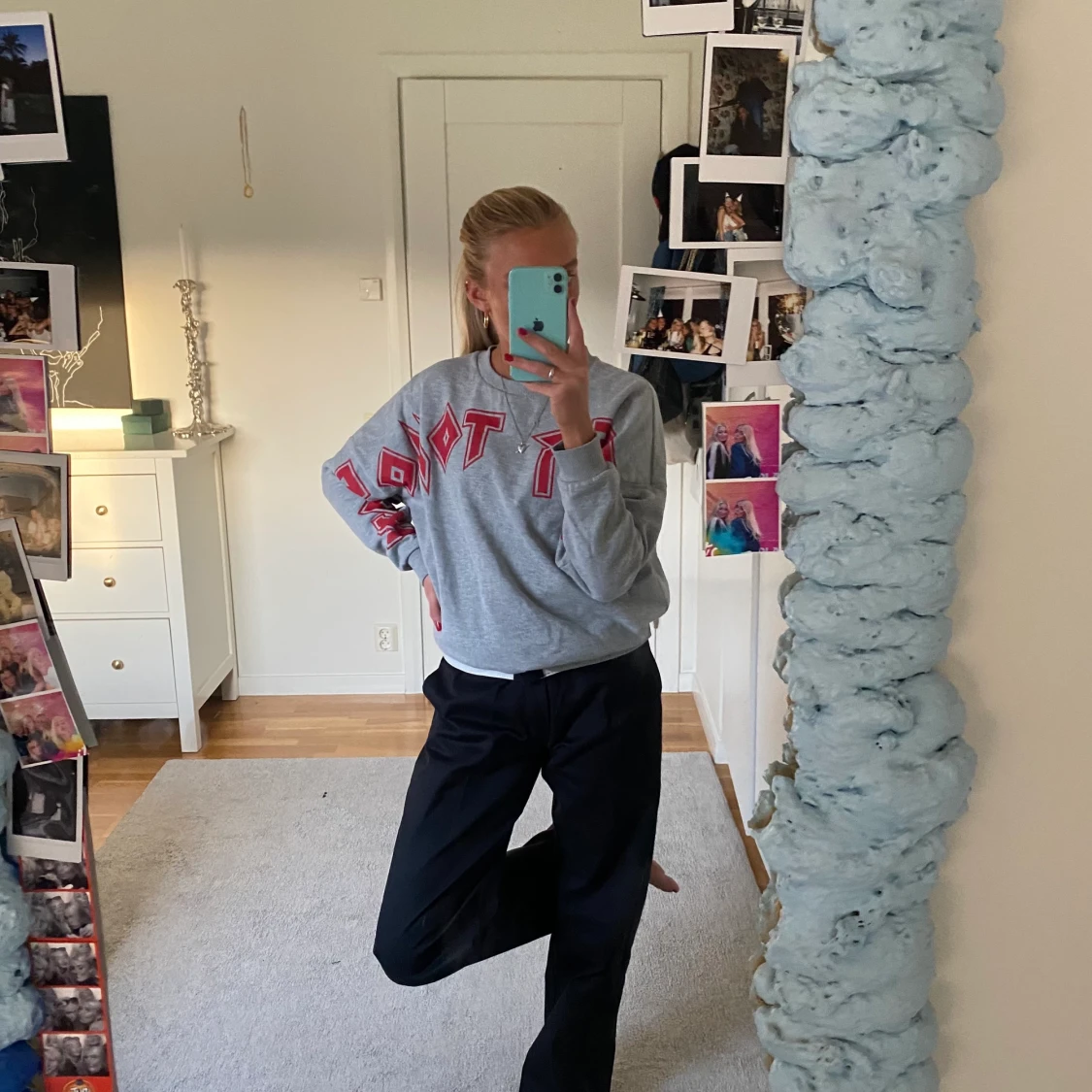 Gestuz tjocktröja med tryck