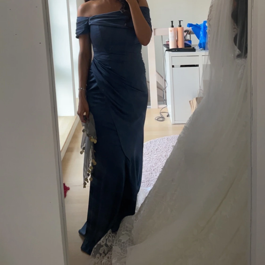 Navy (mörk blå) maxiklänning  - 91