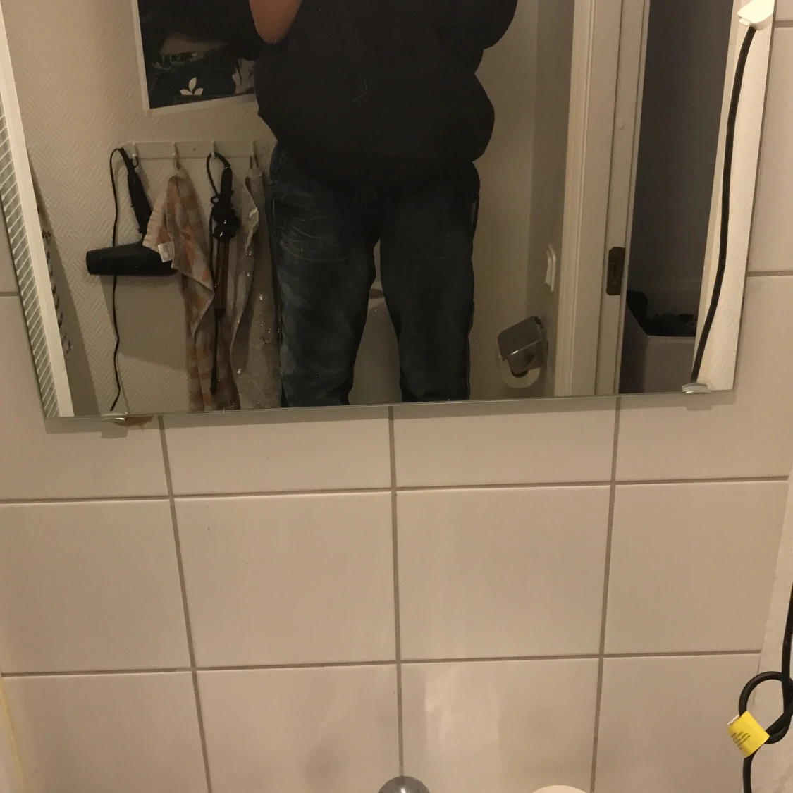 Tvär feta jeans mannen