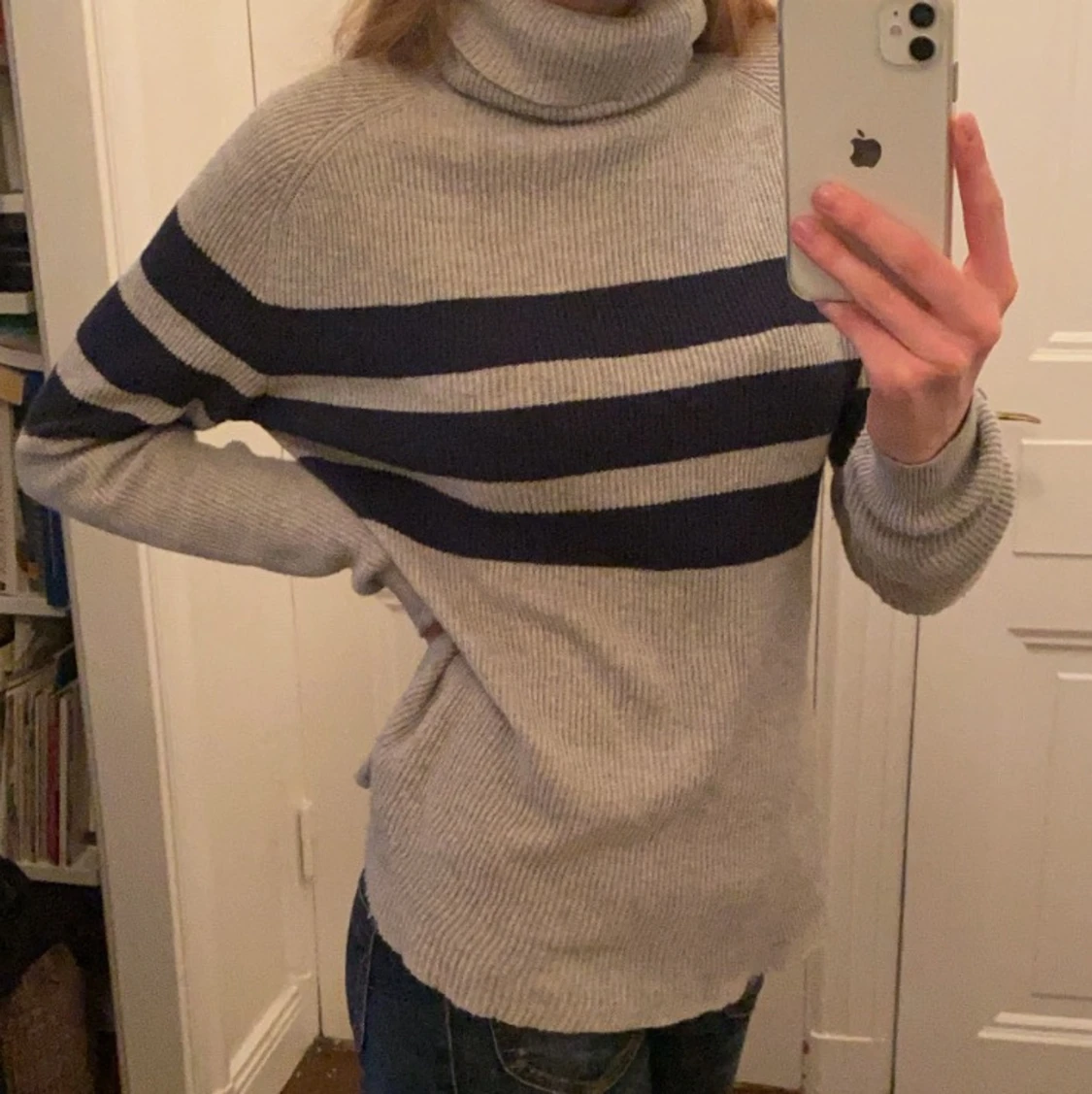 Lång stickad tröja  - 90