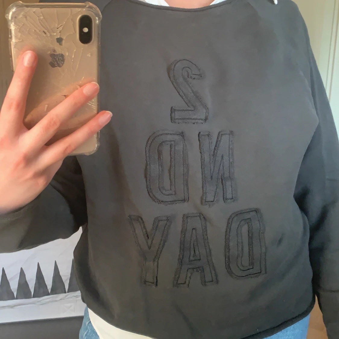 2nd day mörkgrå tjocktröja - 90