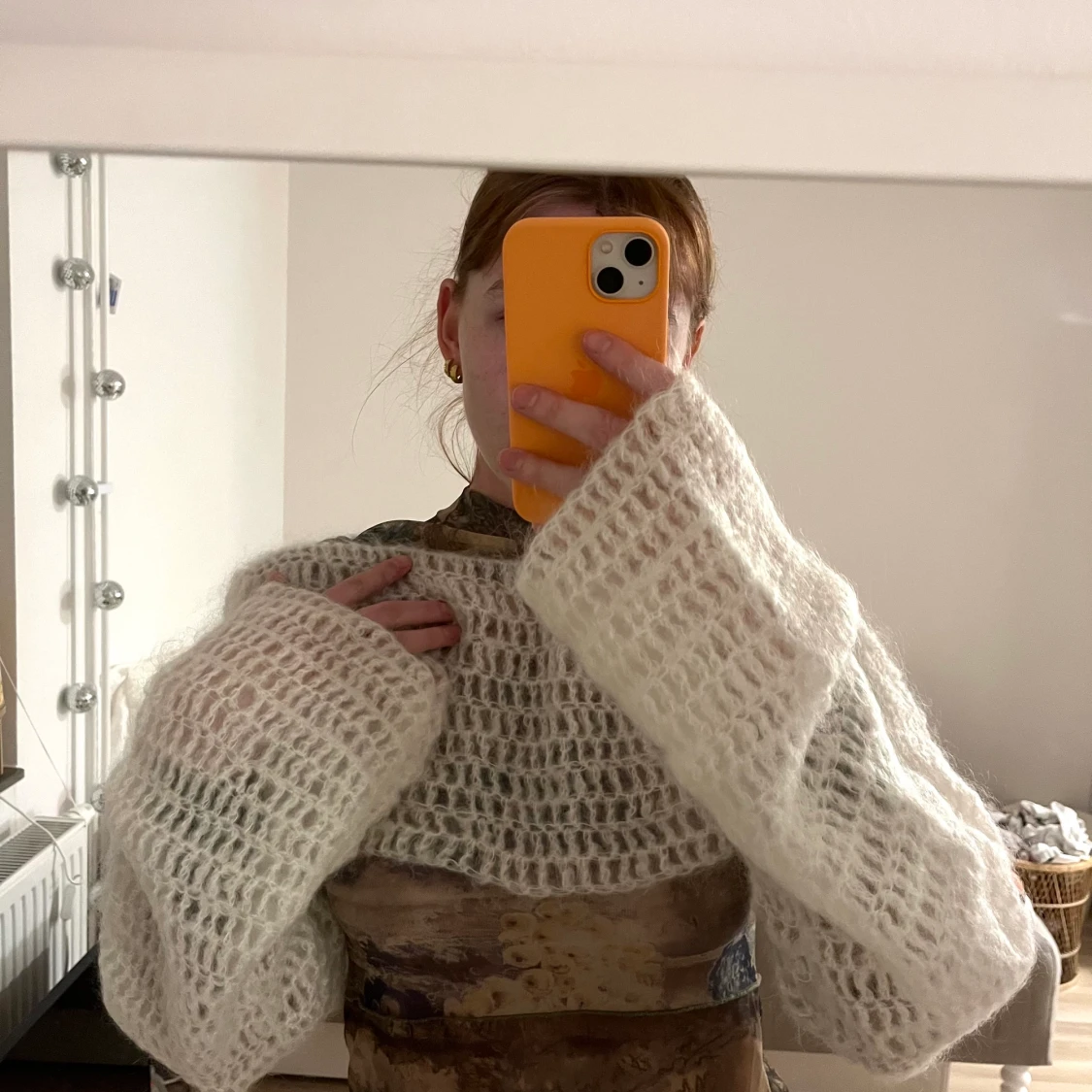 Kort 100% Mohair tröja - 90