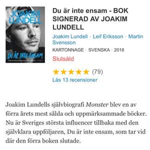 Oläst Joakim Lundell bok och inga skador på. 