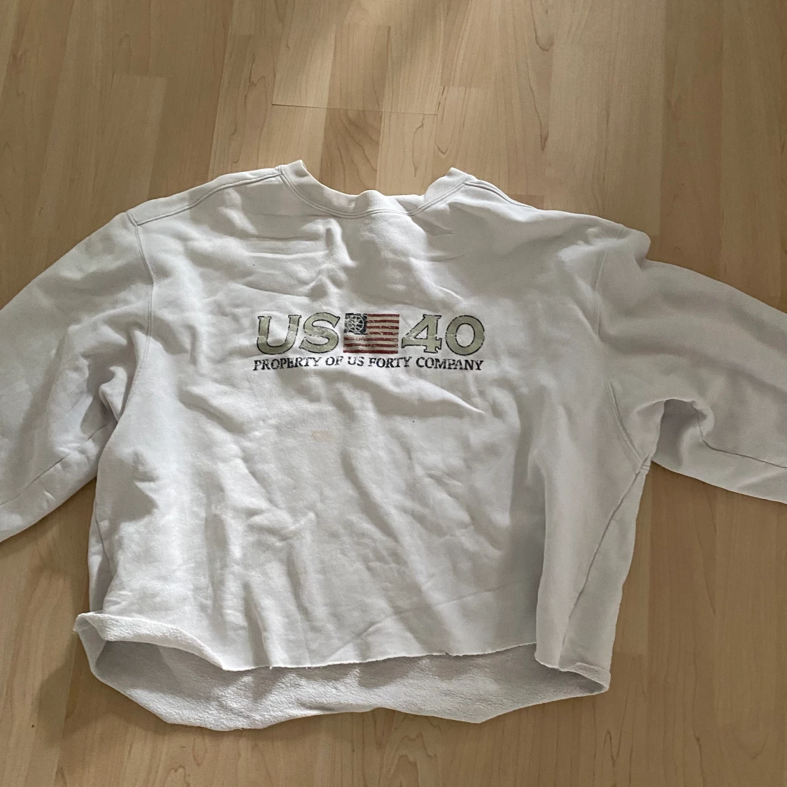 Vit vintage collegetröja  - 90