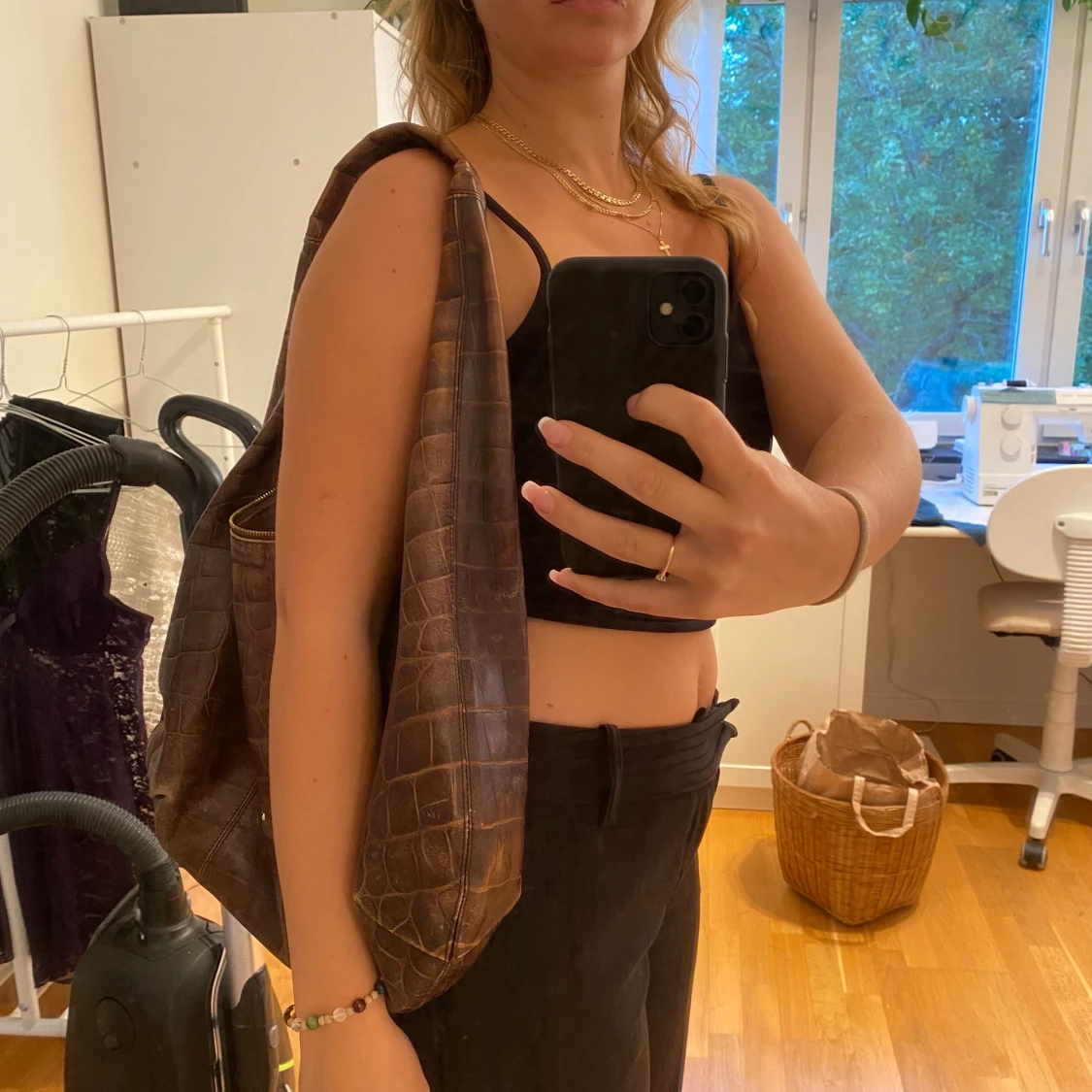 Brun skinn väska - 91