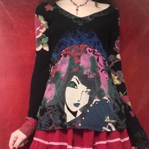 långärmad tröja - långärmad, mönstrad tröja från desingual, superskönt material och söt estetik! 💝🍰❤️(frakt är inkluderat i priset🌸)