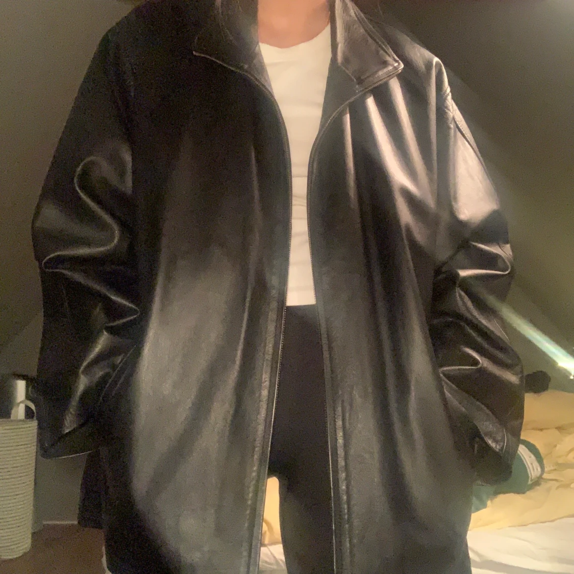 Vintage oversized läderjacka