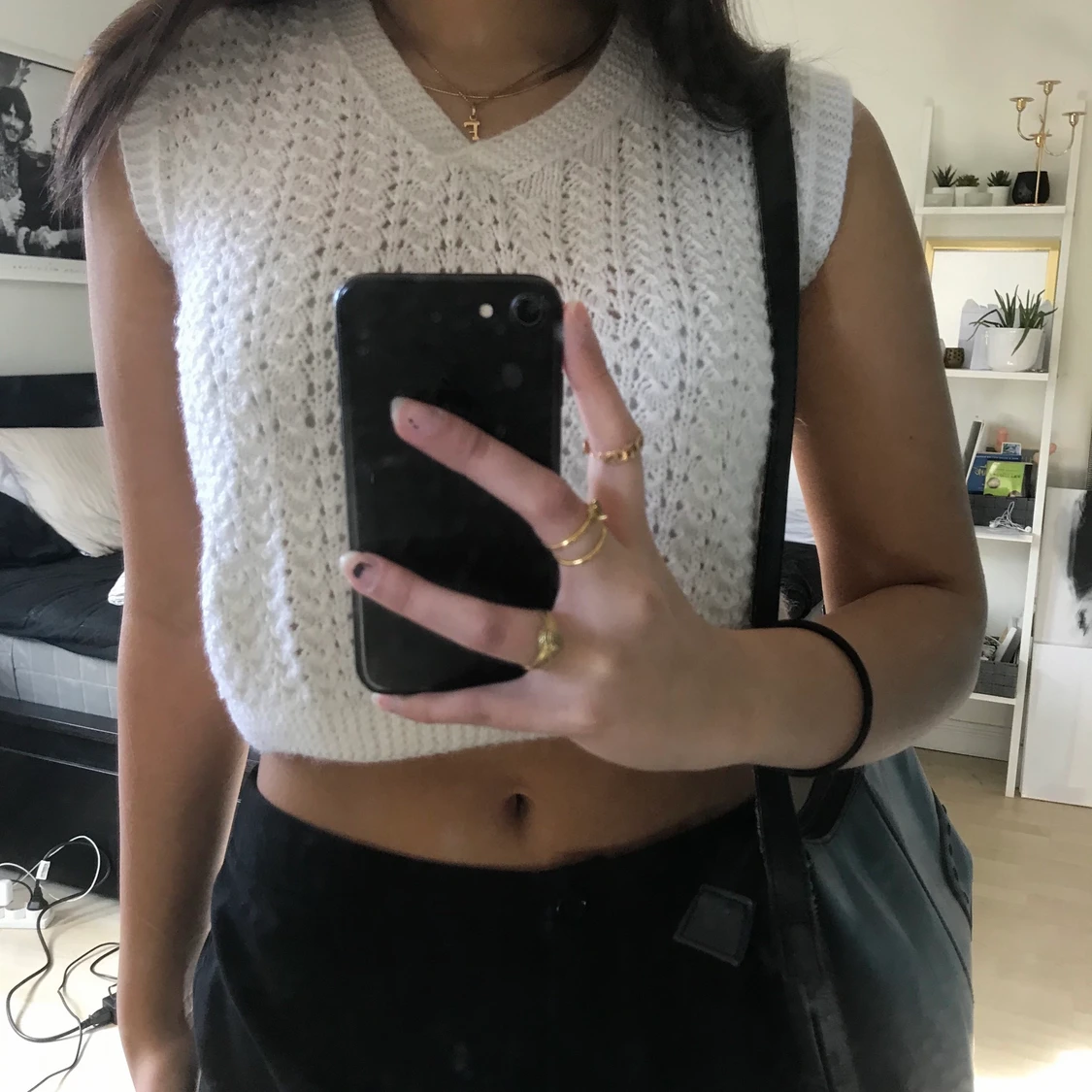 jättesöt stickad väst  - 91