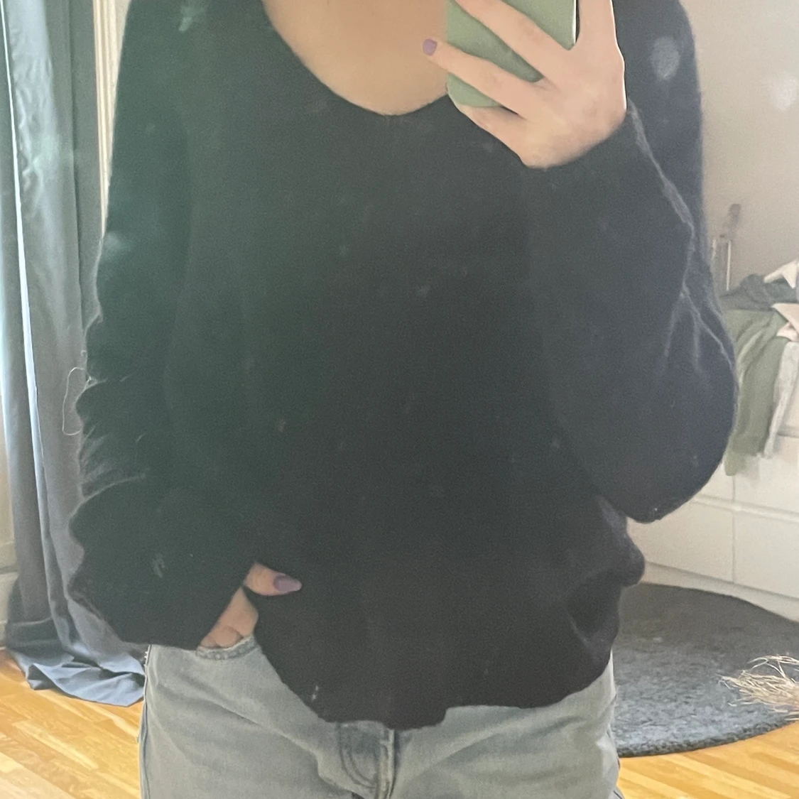 Svart stickad tröja 