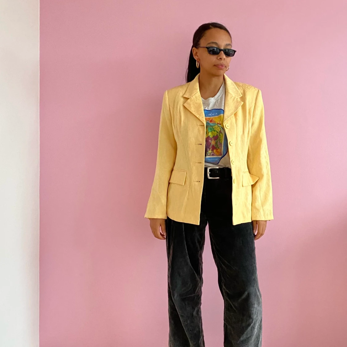 Yellow patterned blazer