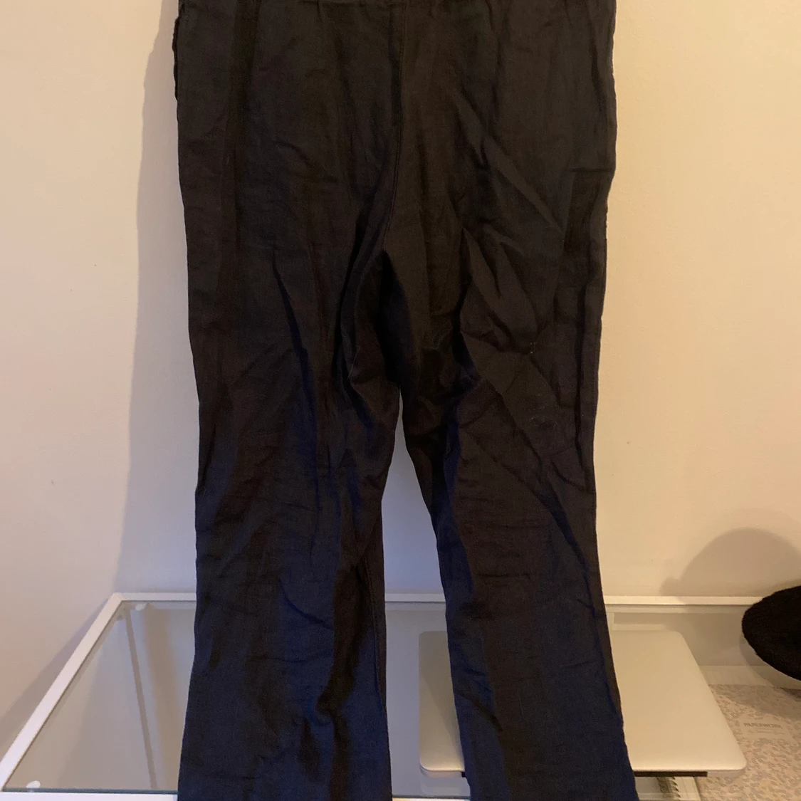 Mörkblåa linnebyxor - 90