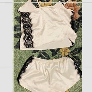 Linnen shorts pjamas sätt - Silk med spets gjort med linne pjamas sätt storlek S