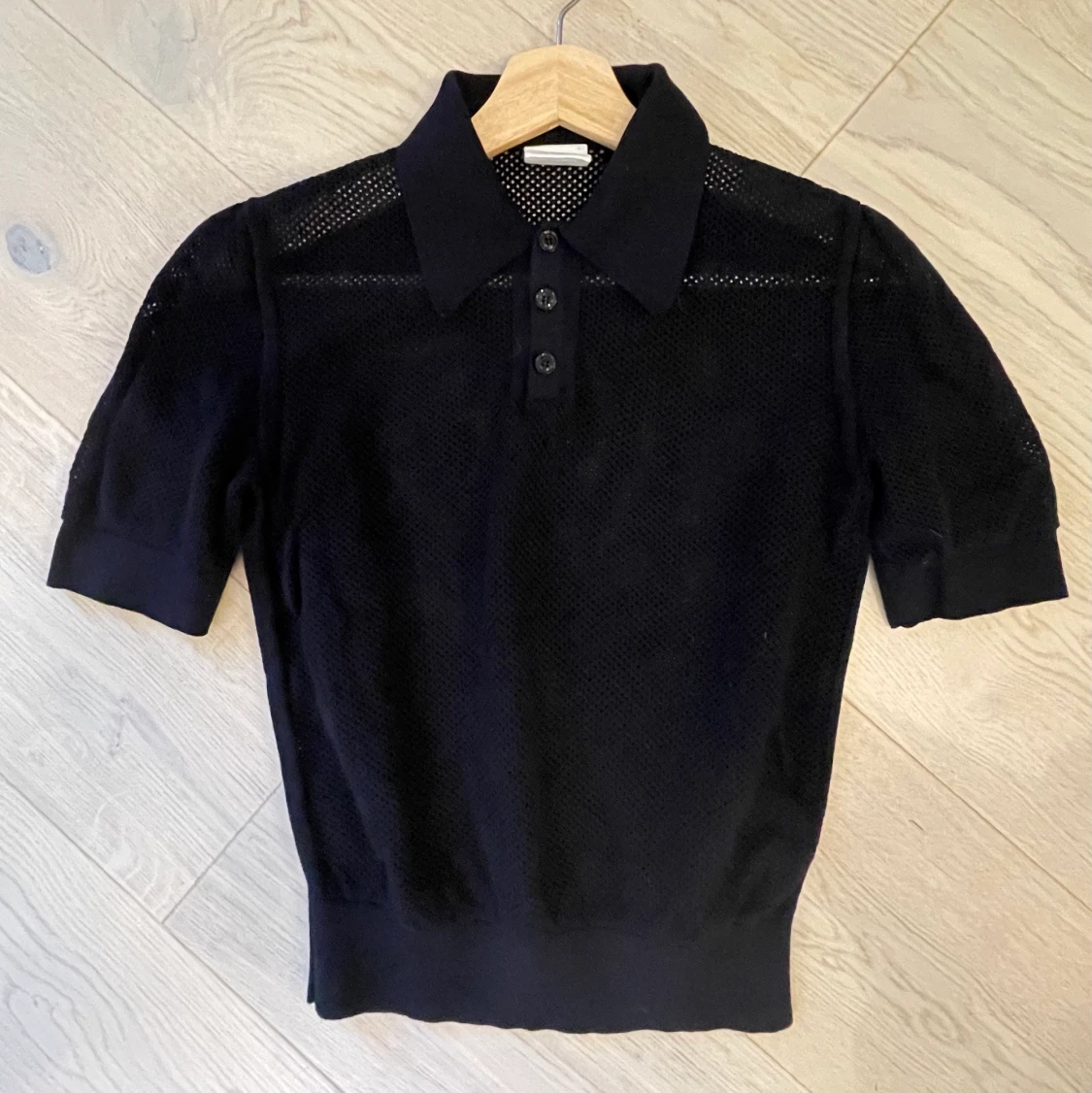 Pikétröja i nät, navy - 90