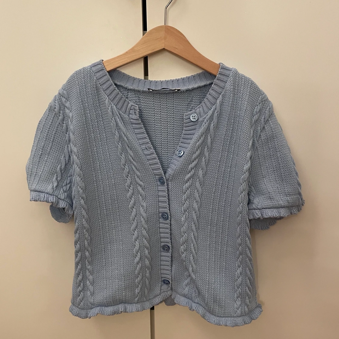 Blå stickad topp från Zara