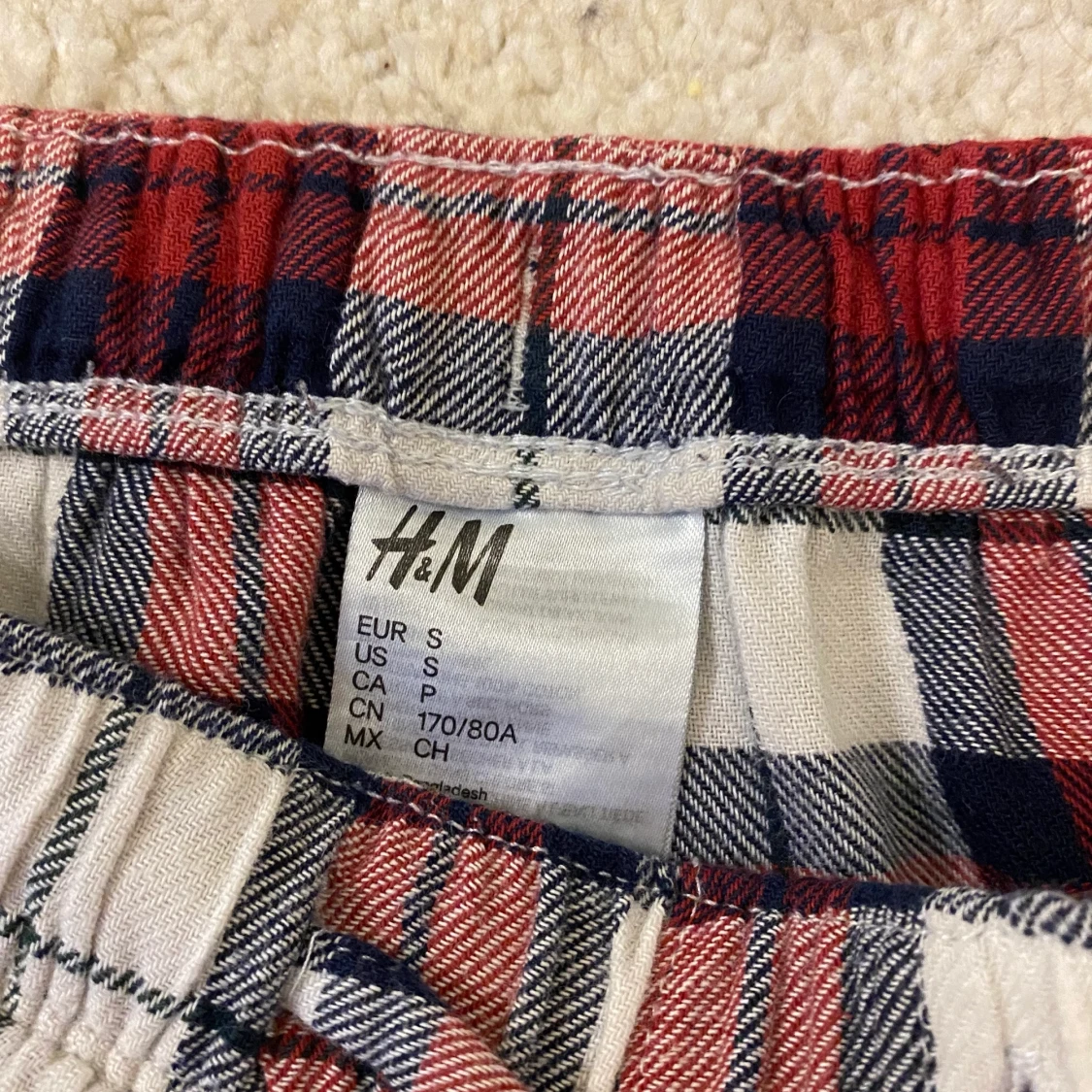 Rutiga pyjamasbyxor - 90