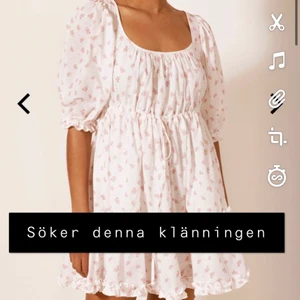 Säker denna klänningen från Bymalina  - Söker denna klänning från Bymalina. Storleken spelar inte så stor roll men helst en S eller M. Om du har en sån klänningen som du känner att du inte använder och heller vill ha en summa pengar så skriv gärna till mig! Kram