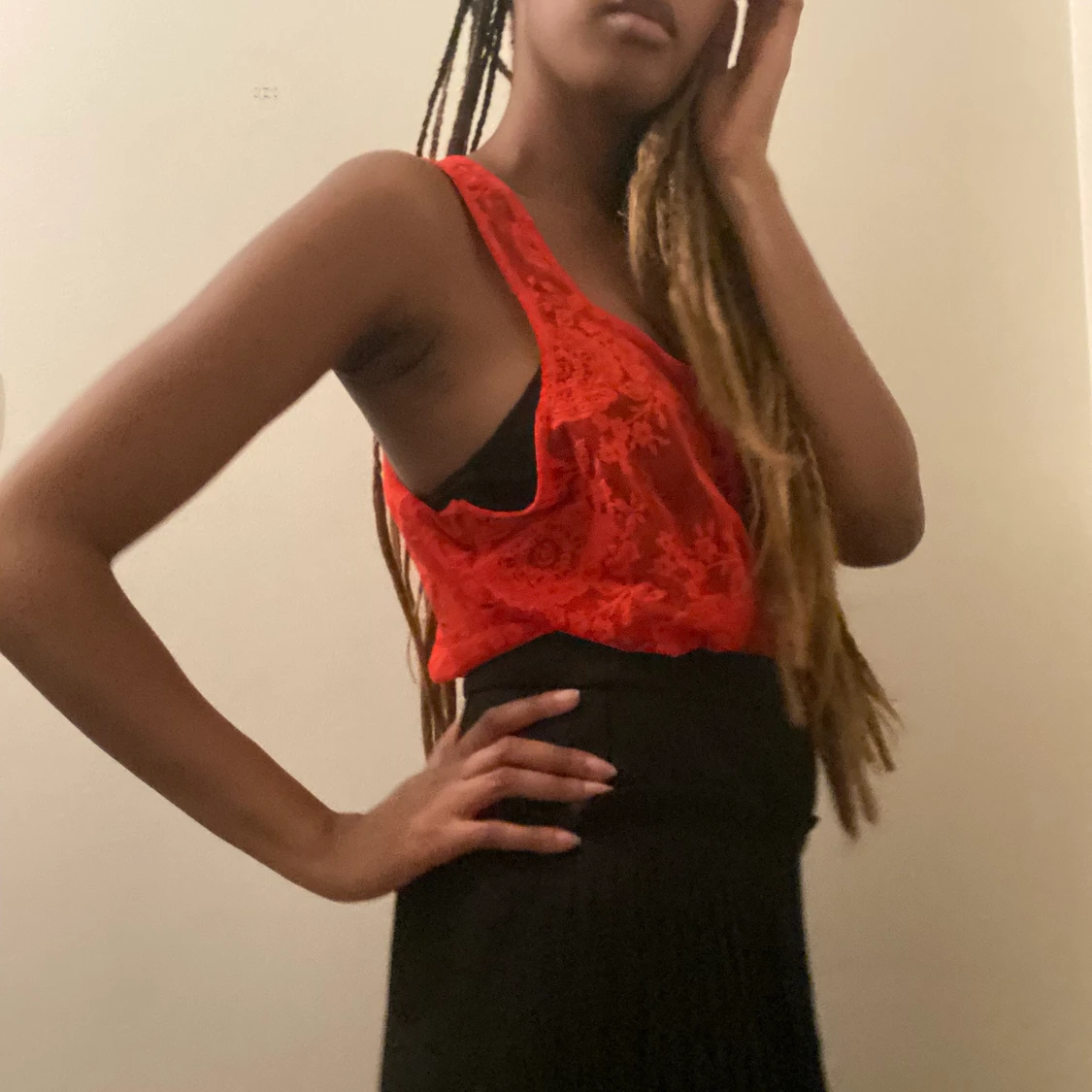 Röd spetslinne stl38 H&M - 90