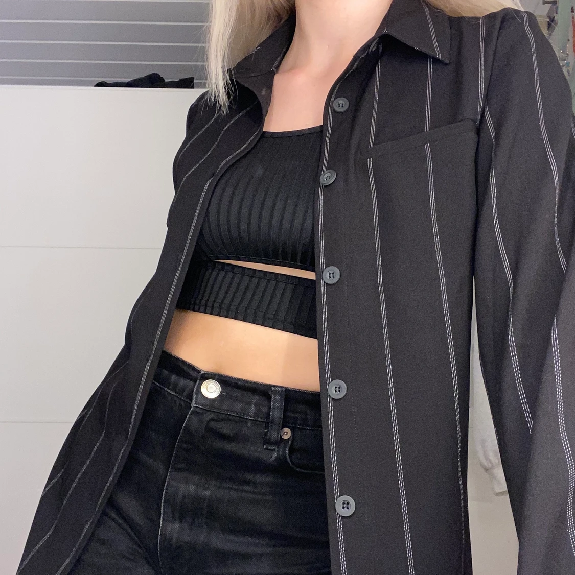 Randig Oversized skjorta 