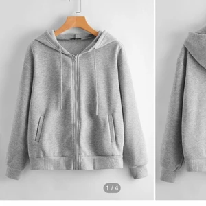 Grå kofta - Grå zip hoodie i storlek M