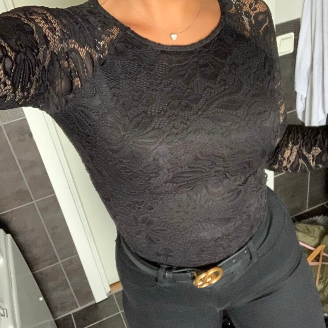 Svart Spetsbody - 91