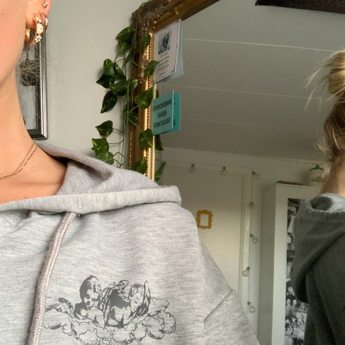 cropped kofta med ett litet tryck - 90